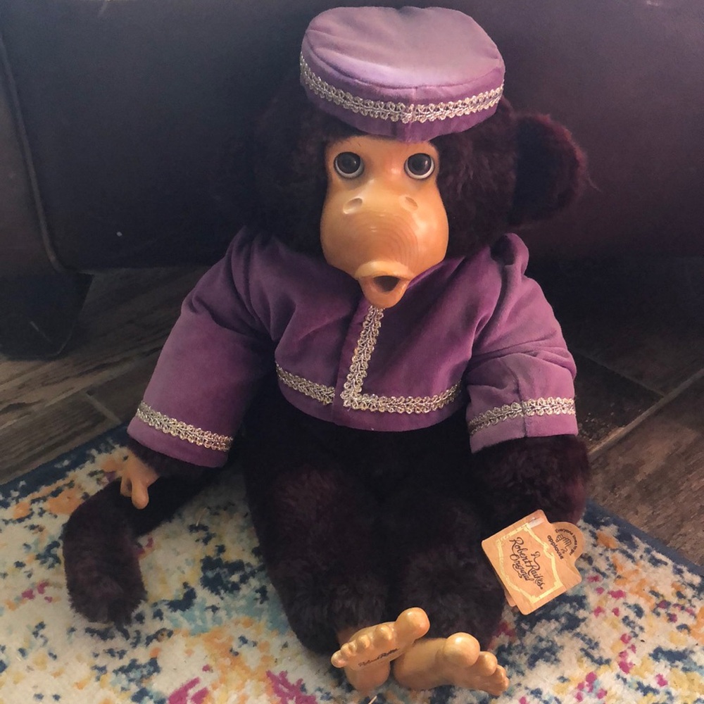 Collectors - Purple Wood/Plush Stuffed Animal with Casual Charm